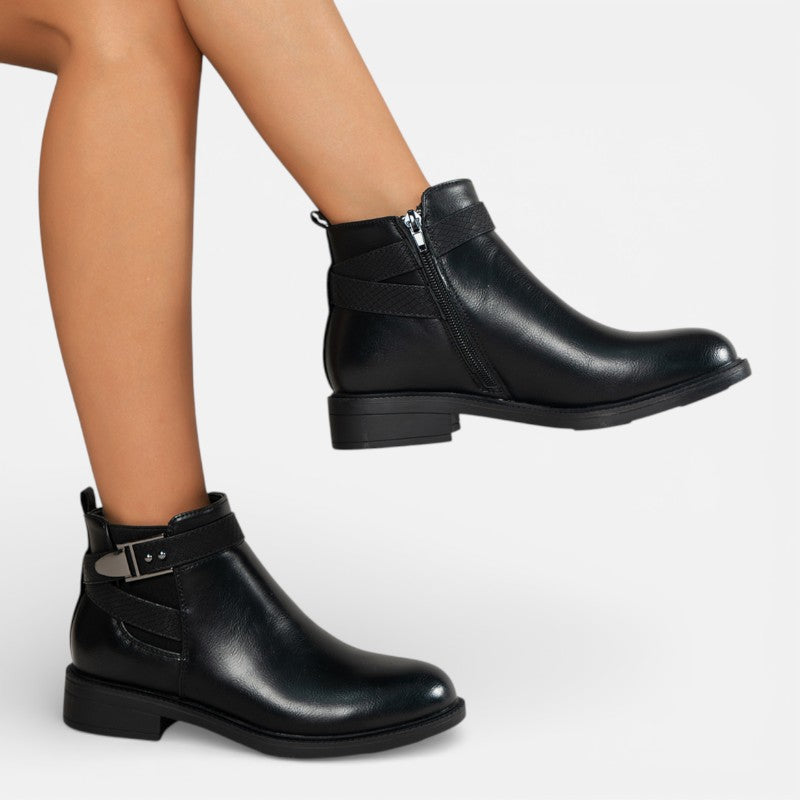 Lyoir | Women’s Chelsea Ankle Boots Side Zip Black