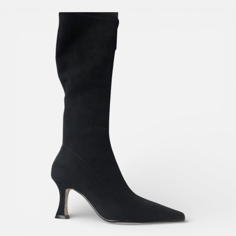 Lyoir | Women's Suede Thigh-High Heeled Boots