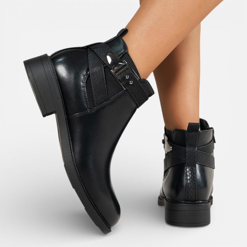 Lyoir | Women’s Chelsea Ankle Boots Side Zip Black