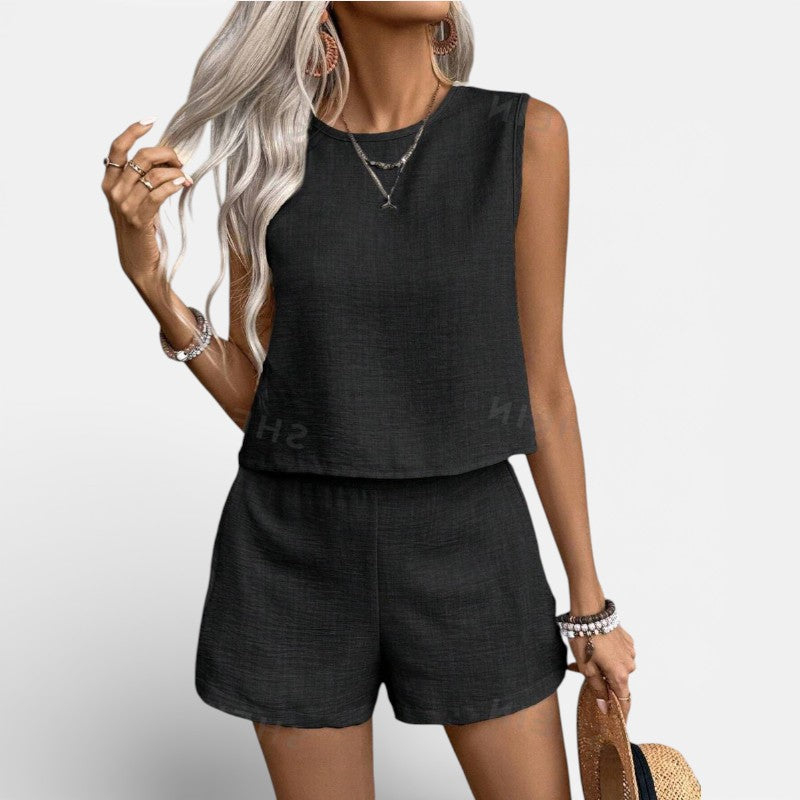 Lyoir | Women’s Sleeveless Co-Ord Set Top & Shorts