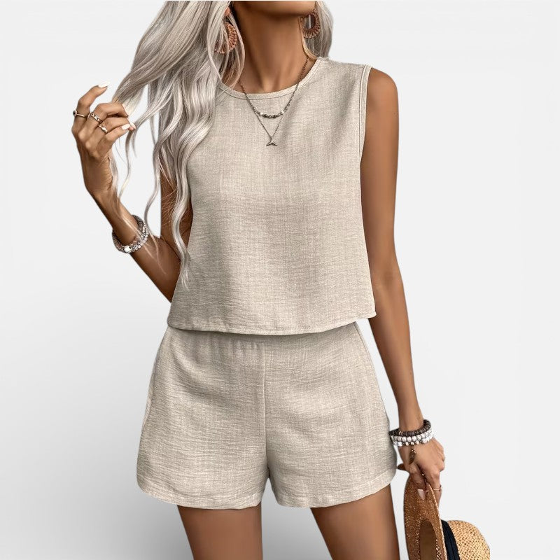 Lyoir | Women’s Sleeveless Co-Ord Set Top & Shorts