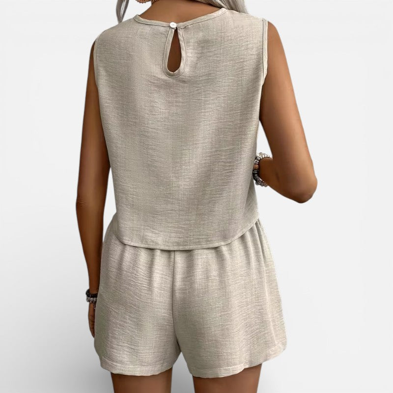 Lyoir | Women’s Sleeveless Co-Ord Set Top & Shorts