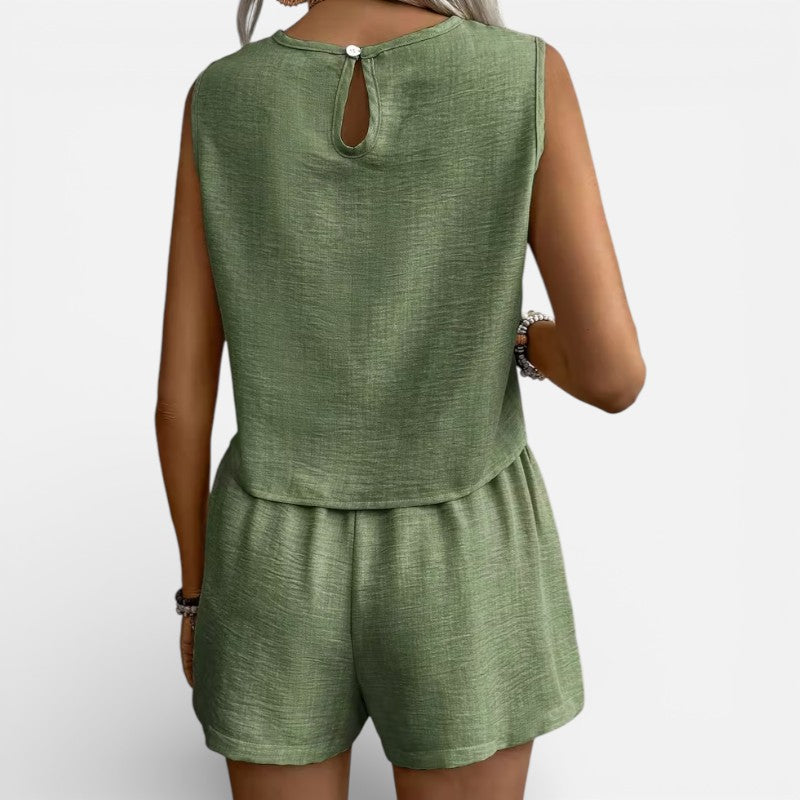 Lyoir | Women’s Sleeveless Co-Ord Set Top & Shorts