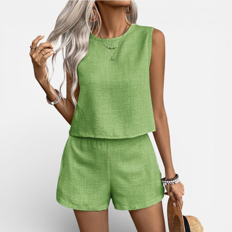 Lyoir | Women’s Sleeveless Co-Ord Set Top & Shorts