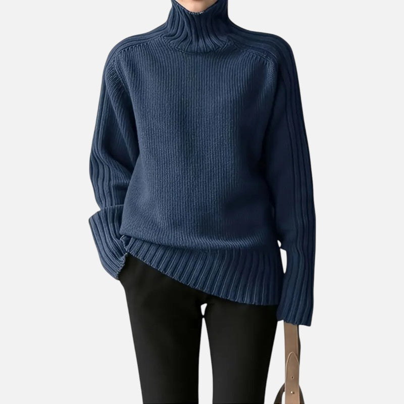Lyoir | Women’s Knit Turtleneck Sweater Solid Style