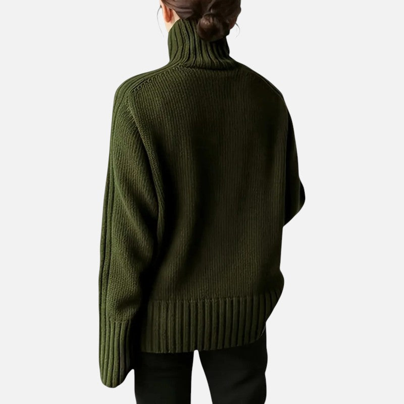 Lyoir | Women’s Knit Turtleneck Sweater Solid Style