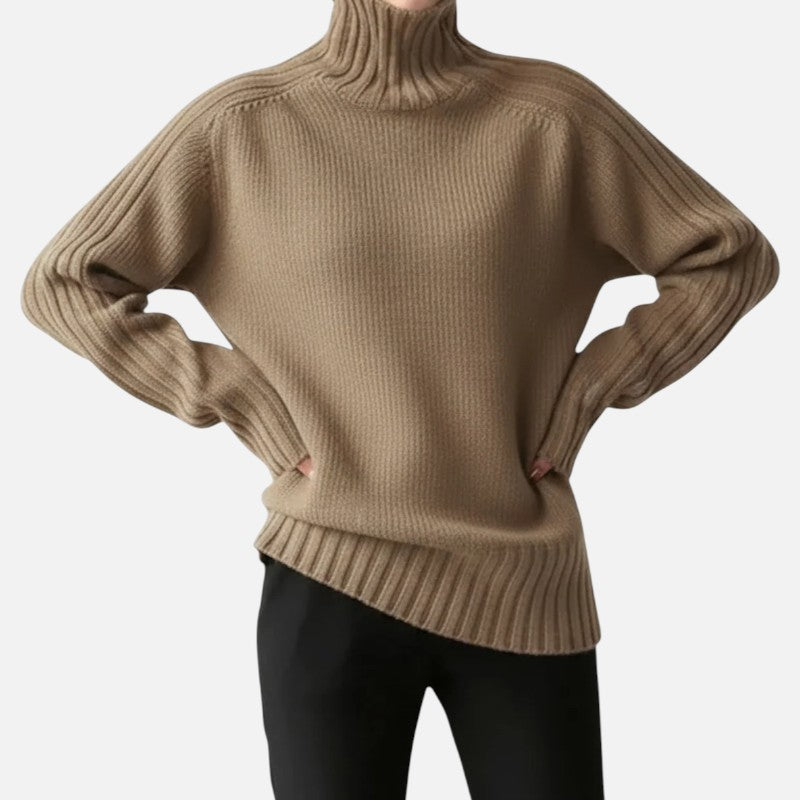 Lyoir | Women’s Knit Turtleneck Sweater Solid Style